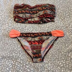 Eldon Tribal Print Bandeau Bikini Set